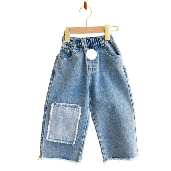 Cute Baby Kid Unisex Color-blocking Jeans