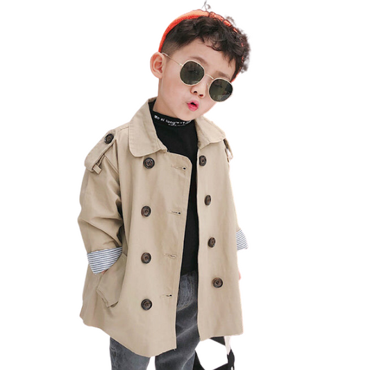 Fashion Baby Kid Unisex Solid Color Coats