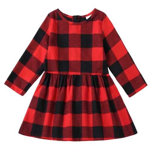 Mommy And Me Baby Kid Checked Dresses