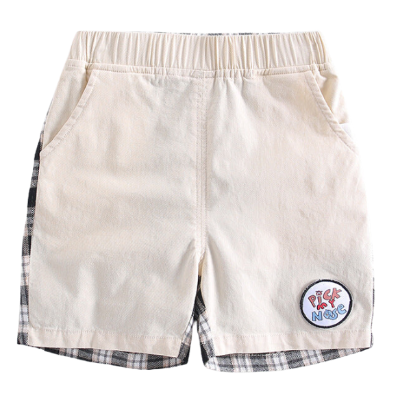 Baby Kid Boys Letters Checked Shorts