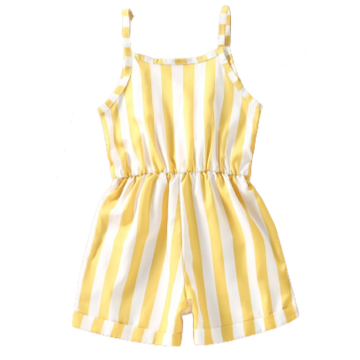 Baby Kid Girls Striped Ribbon Rompers