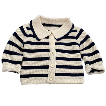 Fashion Baby Kid Unisex Striped Cardigan And Pants