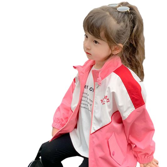 Baby Kid Girls Letters Color-blocking Jackets Outwears