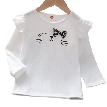 Baby Kid Girls Cartoon Bow Tops