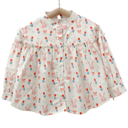 Baby Kid Girls Rabbit Print Tops