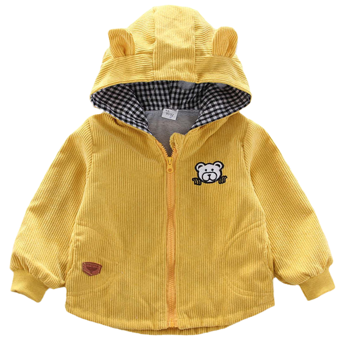 Baby Kid Boys Cartoon Embroidered Muslin&Ribbed Jackets Outwears