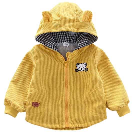 Baby Kid Boys Cartoon Embroidered Muslin&Ribbed Jackets Outwears