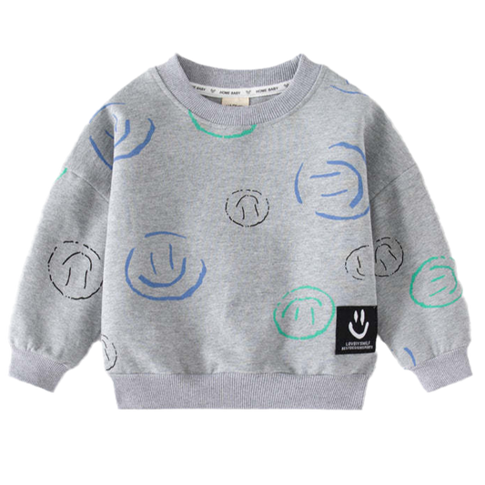 Baby Kid Boys Expression Print Hoodies Sweatshirts