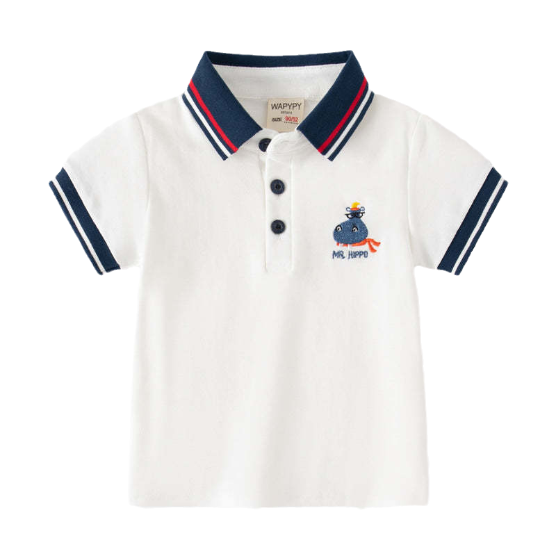 Baby Kid Boys Cartoon Embroidered Polo Shirts