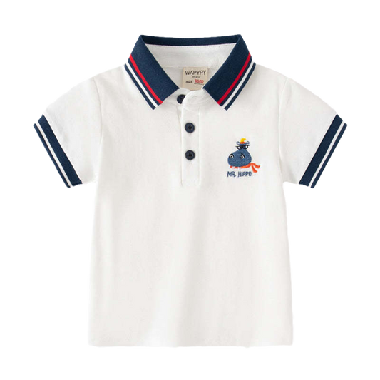 Baby Kid Boys Cartoon Embroidered Polo Shirts