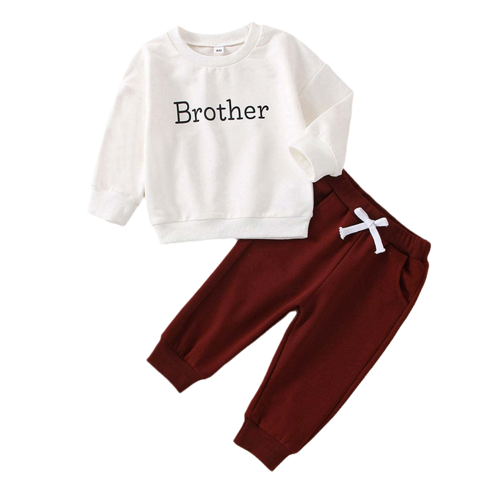 2 Pieces Set Baby Kid Boys Letters Tops And Solid Color Pants