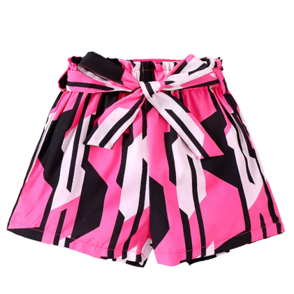 Baby Kid Girls Ribbon Print Shorts