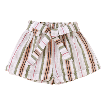 Baby Kid Girls Striped Ribbon Shorts