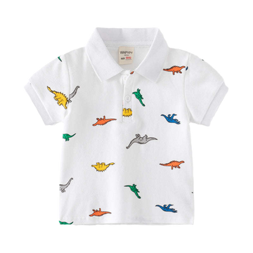 Baby Kid Boys Dinosaur Print Polo Shirts