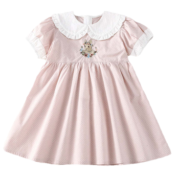 Baby Kid Girls Flower Rabbit Embroidered Dresses