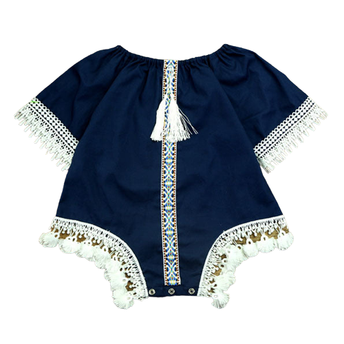 Baby Kid Girls Solid Color Lace Rompers