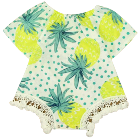 Baby Kid Girls Fruit Polka dots Print Rompers