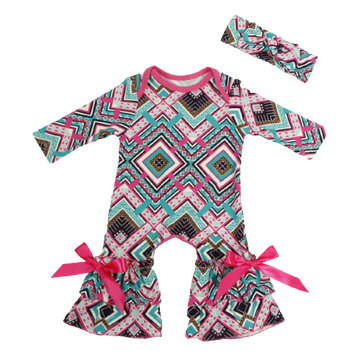 Baby Kid Girls Bow Graphic Print Jumpsuits