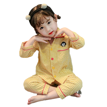 2 Pieces Set Baby Kid Girls Cartoon Embroidered Tops And Checked Pants