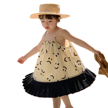 Baby Kid Girls Expression Print Dresses