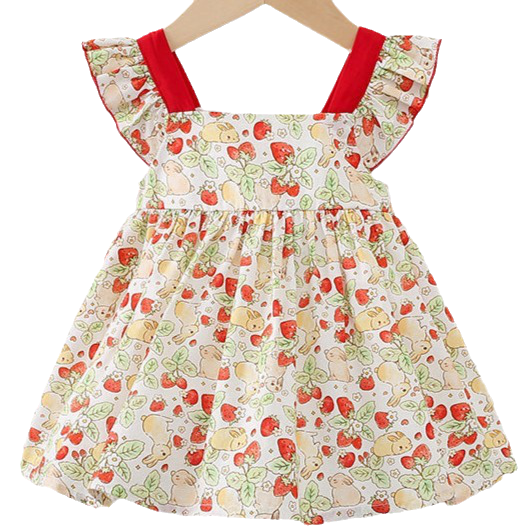 Baby Kid Girls Fruit Cartoon Print Dresses