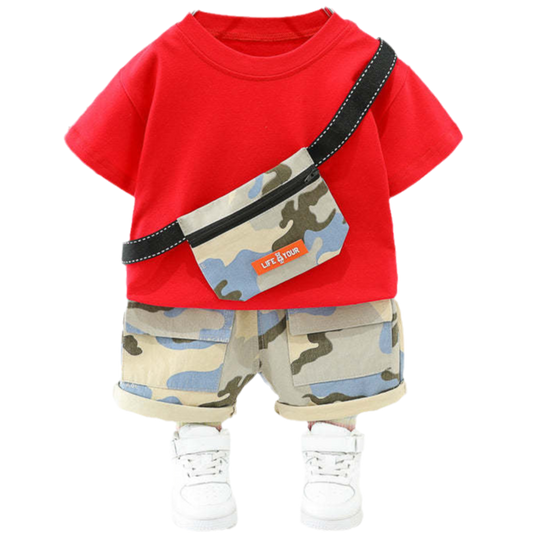 2 Pieces Set Baby Kid Boys Camo T-Shirts And Shorts