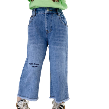 Baby Kid Girls Letters Embroidered Pants Jeans