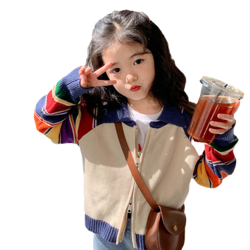 Baby Kid Girls Striped Color-blocking Jackets Outwears