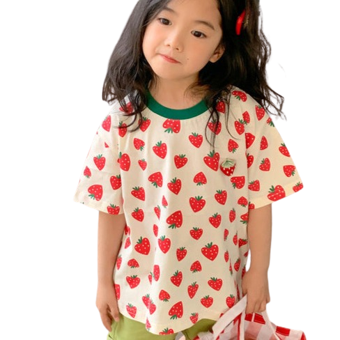 Baby Kid Big Kid Girls Fruit Print T-Shirts