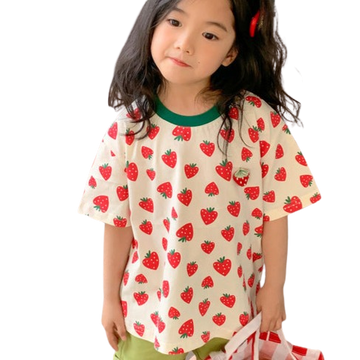 Baby Kid Big Kid Girls Fruit Print T-Shirts