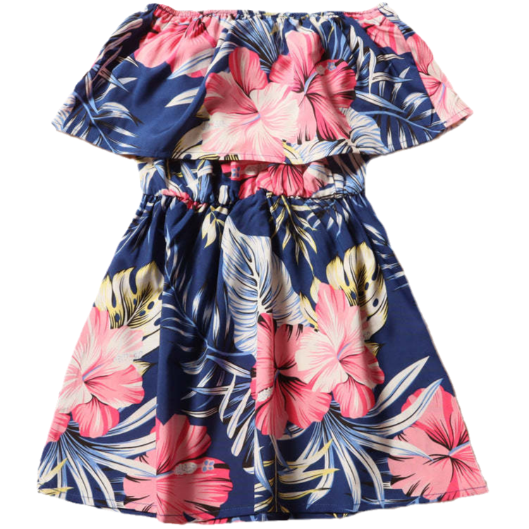 Family Outfits Kid Plant Print Dresses