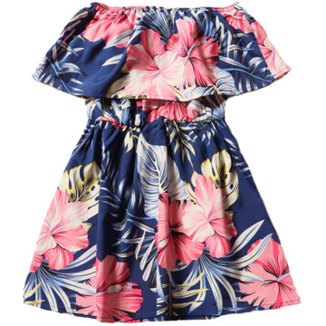 Family Outfits Kid Plant Print Dresses