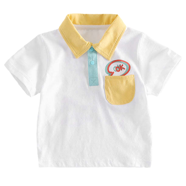 Fashion Baby Kid Boys Letters Color-blocking Polo Shirts