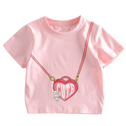 Baby Kid Girls Love heart Print T-Shirts