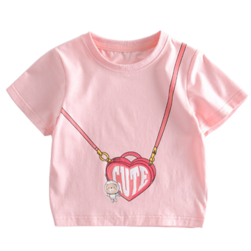 Baby Kid Girls Love heart Print T-Shirts