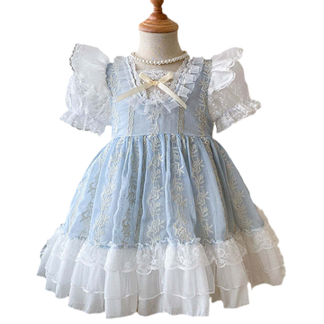 Baby Kid Girls Bow Lace Embroidered Dressy Dresses Princess Dresses