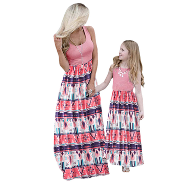 Mommy And Me Baby Kid Flower Print Dresses