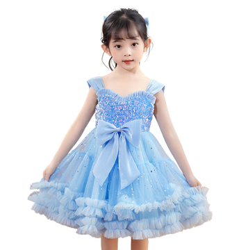 Cute Baby Kid Girls Color-blocking Bow Lace Princess Dresses