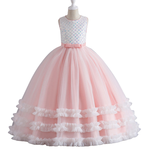 Fashion Kid Girls Color-blocking Lace Princess Dresses