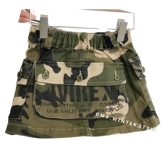 Baby Kid Girls Striped Camo Skirts