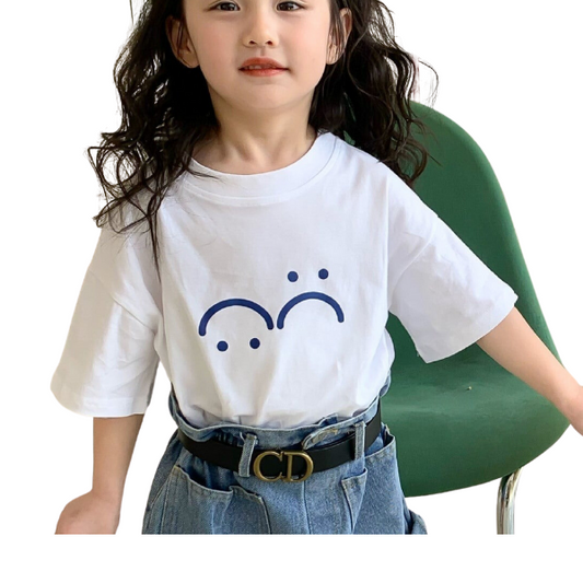 Baby Kid Girls Expression Print T-Shirts