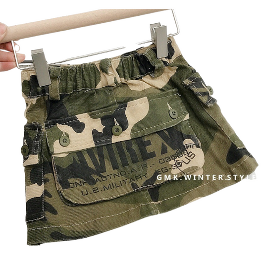 Baby Kid Girls Striped Camo Skirts