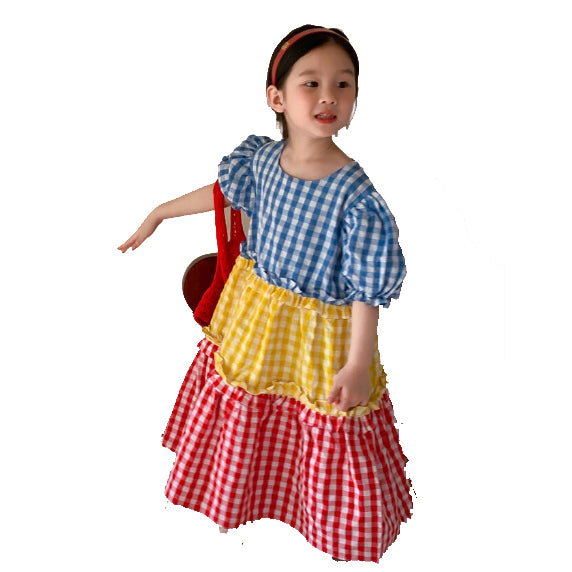 Baby Kid Girls Checked Dresses