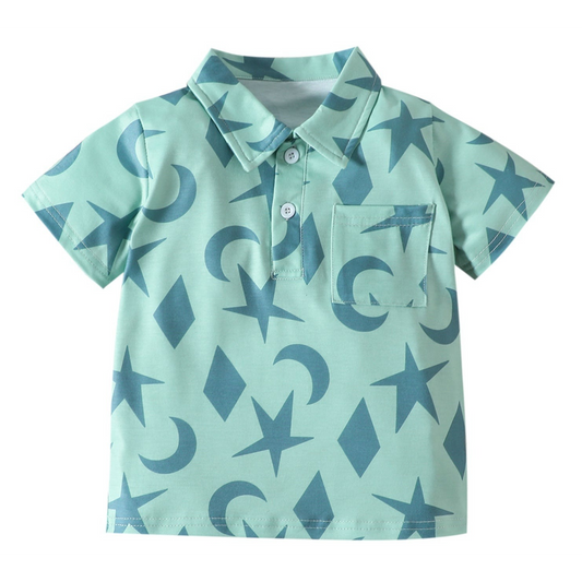 Fashion Baby Kid Boys Star Print Polo Shirts