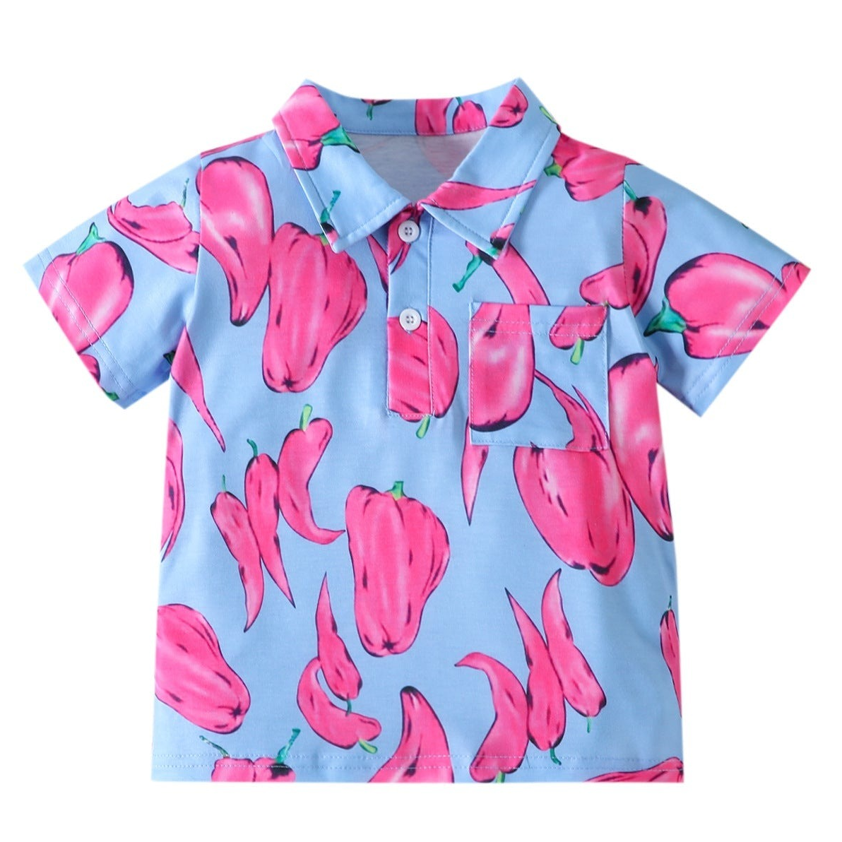 Cute Baby Kid Boys Plant Print Polo Shirts