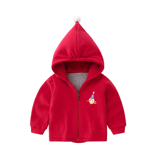 Baby Kid Boys Cartoon Embroidered Hooded Jackets Outwears