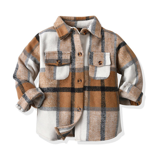 Fashion Baby Kid Boys Checked Bohemian Jackets Outwears