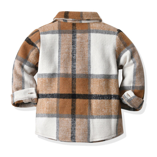 Fashion Baby Kid Boys Checked Bohemian Jackets Outwears