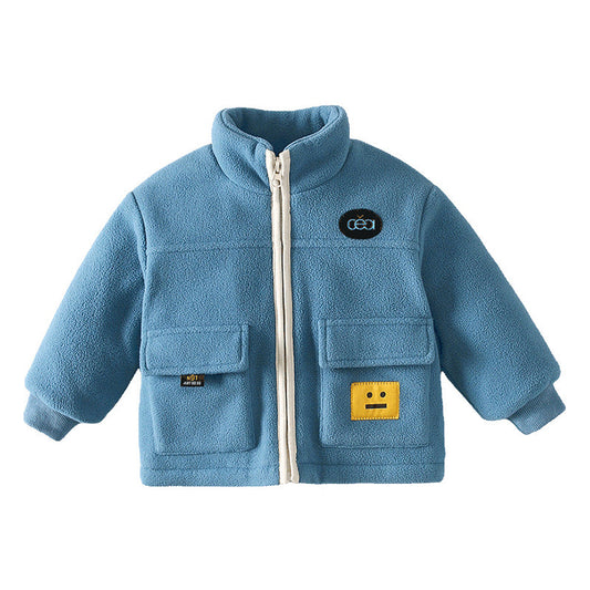 Baby Kid Boys Solid Color Expression Jackets Outwears