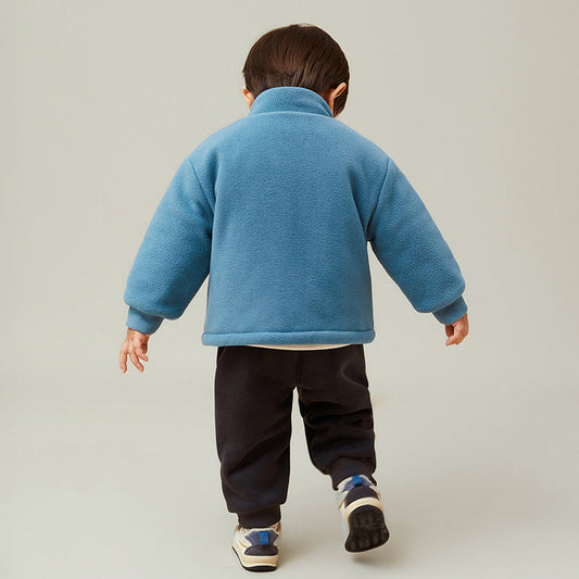 Baby Kid Boys Solid Color Expression Jackets Outwears